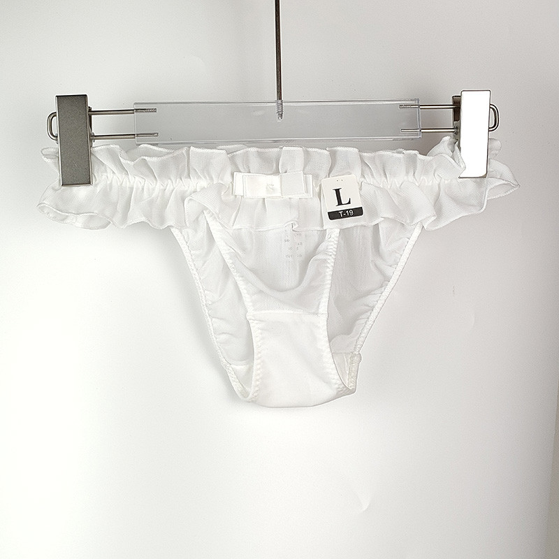 Nové dámske spodné prádlo v japonskom štýle s nízkym pásom, šifónové záhyby, mašľa, Lolita, priedušné tenké nohavičky s vlnitým okrajom A96