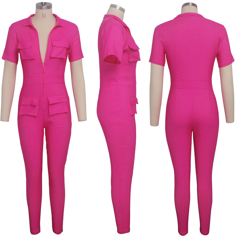 Salopetă elastică pentru femei Bodycon Skinny Body cu mânecă scurtă Salopetă super elastică Fitness Vintage Pantaloni lungi Streetwear Plus Size JUM