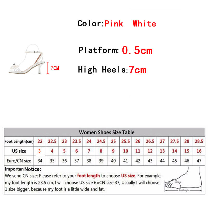 Liyke Elegantne ženske sandale, modne perle, letnje mašne, PVC cipele, četvrtaste cipele, remen za gležnjeve, sandalije na tanku petu