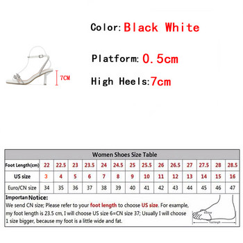 Liyke Лятна мода с блясък на кристали Дамски гладиаторски сандали с кристална катарама Квадратни пръсти с тесна лента 7CM Дамски обувки на тънък ток