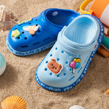 Нехлъзгащи се сандали Градински плажни чехли Детски летни карикатурни сандали с дупки в пещера Бързосъхнещи обувки с мека подметка