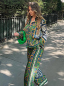 Bluze elegante Pantaloni Seturi Două piese Salopete Bluză cu mânecă lungă Bluză Retro Cămăși Femei Costume pentru femeie ținută de primăvară vară pijamale