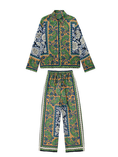 Bluze elegante Pantaloni Seturi Două piese Salopete Bluză cu mânecă lungă Bluză Retro Cămăși Femei Costume pentru femeie ținută de primăvară vară pijamale