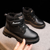 Detské mikrovláknové kožené nepremokavé snehové čižmy, protišmykové, ľahké, chlapčenské a dievčenské, zimné a teplé topánky, ležérna obuv