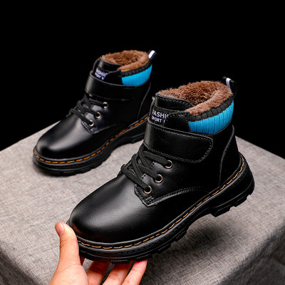 Detské mikrovláknové kožené nepremokavé snehové čižmy, protišmykové, ľahké, chlapčenské a dievčenské, zimné a teplé topánky, ležérna obuv