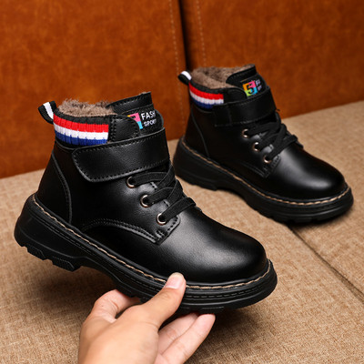 Detské mikrovláknové kožené nepremokavé snehové čižmy, protišmykové, ľahké, chlapčenské a dievčenské, zimné a teplé topánky, ležérna obuv