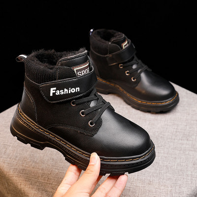 Detské mikrovláknové kožené nepremokavé snehové čižmy, protišmykové, ľahké, chlapčenské a dievčenské, zimné a teplé topánky, ležérna obuv