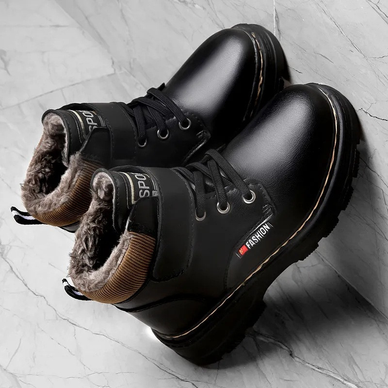 Detské mikrovláknové kožené nepremokavé snehové čižmy, protišmykové, ľahké, chlapčenské a dievčenské, zimné a teplé topánky, ležérna obuv