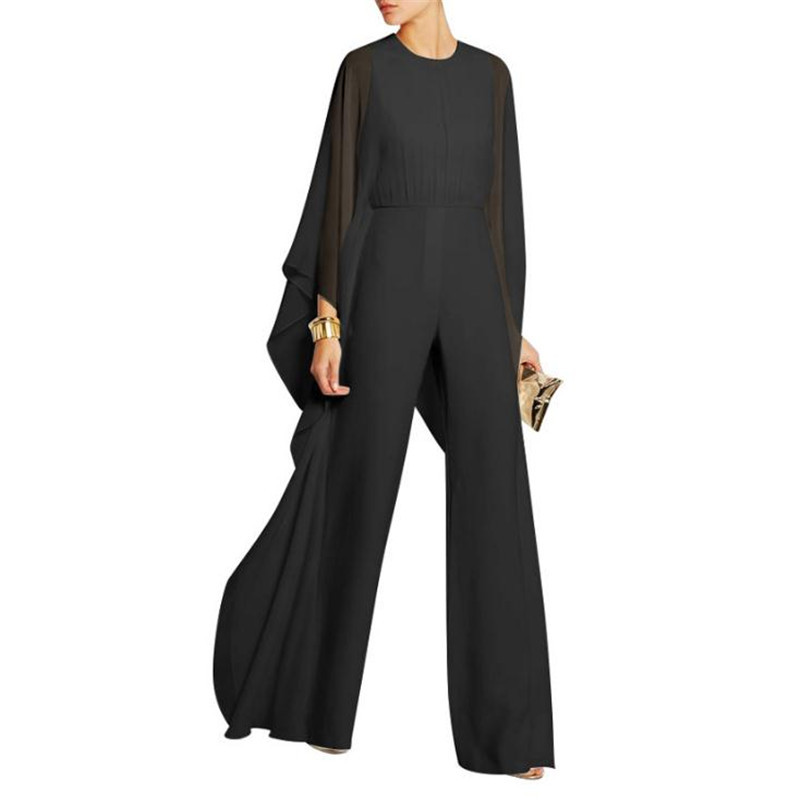 Kráľovné európske a americké dámske nohavice so širokými nohavicami, šifónové prešívanie, dlhé rukávy, jarná a letná móda, biela, 2XL