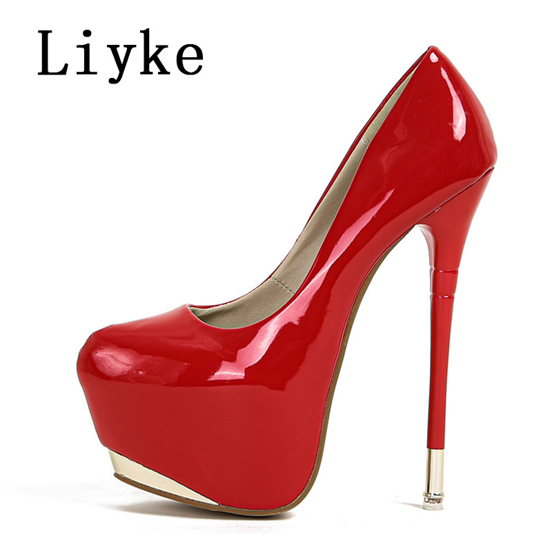 Dámske sexy sandále na platforme s okrúhlou špičkou, červené, veľkosť 35-42, ultra vysoké podpätky