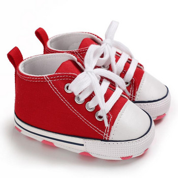 Бебешки обувки Момчета Бебешки момичета Класически платнени ежедневни маратонки Новородена звезда First Walker Прохождащи деца Мека подметка Неплъзгащи се обувки за ходене