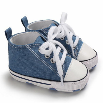 Бебешки обувки Момчета Бебешки момичета Класически платнени ежедневни маратонки Новородена звезда First Walker Прохождащи деца Мека подметка Неплъзгащи се обувки за ходене