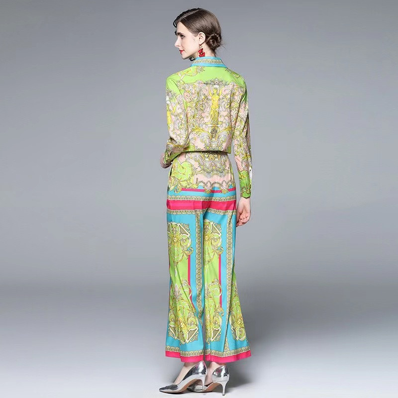 IVY HE Visoka kvaliteta 2022. Žensko odijelo s hlačama Odjeća Košulja s reverom za pistu Visoki struk Hlače širokih nogavica Žensko odijelo ZAfu Traf