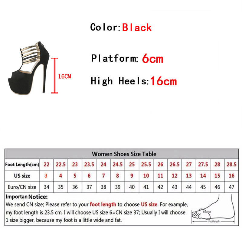 Liyke Sexy Peep Toe Zip 16CM Tocuri Ultra înalte Stripper Pole Dance Pantofi Curea metalică Femei Pompe cu platformă Sandale stiletto de vară