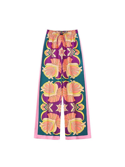 Ženske košulje s printom Komplet hlača Ležerni dugi rukavi s otvorenim ovratnikom Top odijela s hlačama s elastičnim strukom Ljetna ulična odjeća 2022.