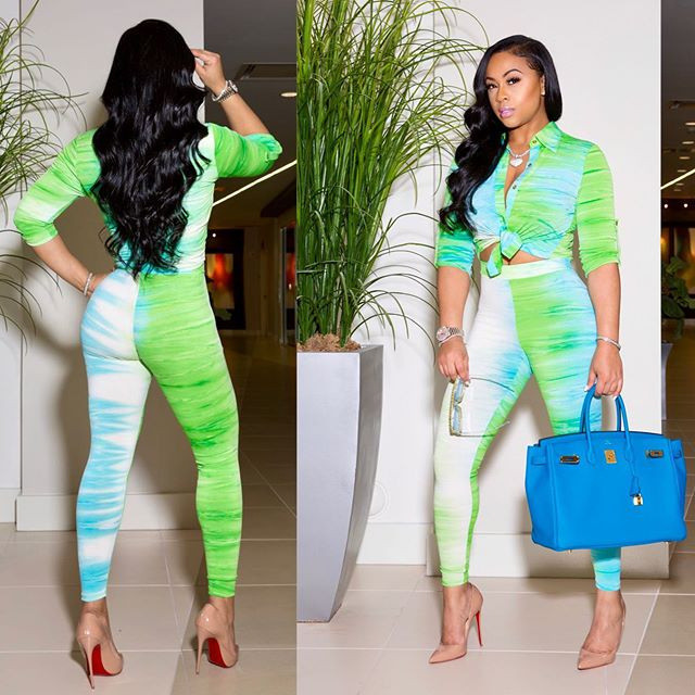 VAZN Blue Color 2020 Business Lady lehajtható gallér készletek hosszú ujjú hosszú nadrág 2 darabos készletek egysoros vékony női szettek