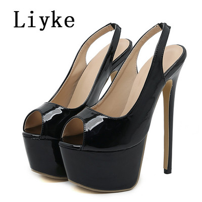 Liyke Summer Sexy Peep Toe 16cm Extreme High Heels Party Nightclub Stripper Pole Dance Παπούτσια Γυναικεία Πλατφόρμα Αντλίες Stiletto Mujer
