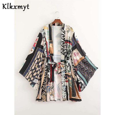 Seturi două bucăți femei moda de vară imprimate cu mânecă lungă geamuri bluză topuri + pantaloni drepti pantaloni dama seturi casual