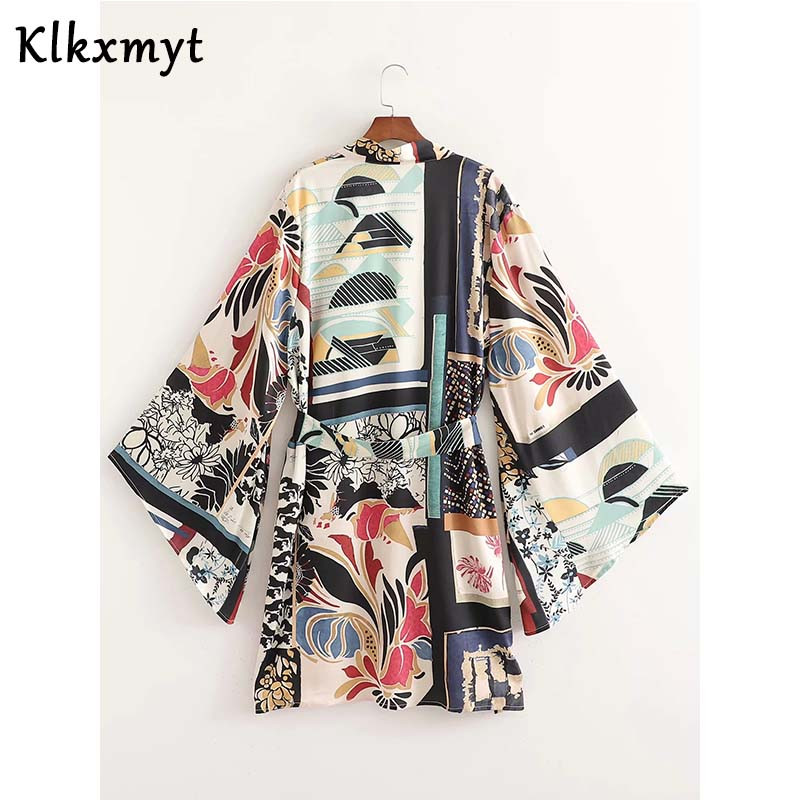 Seturi două bucăți femei moda de vară imprimate cu mânecă lungă geamuri bluză topuri + pantaloni drepti pantaloni dama seturi casual