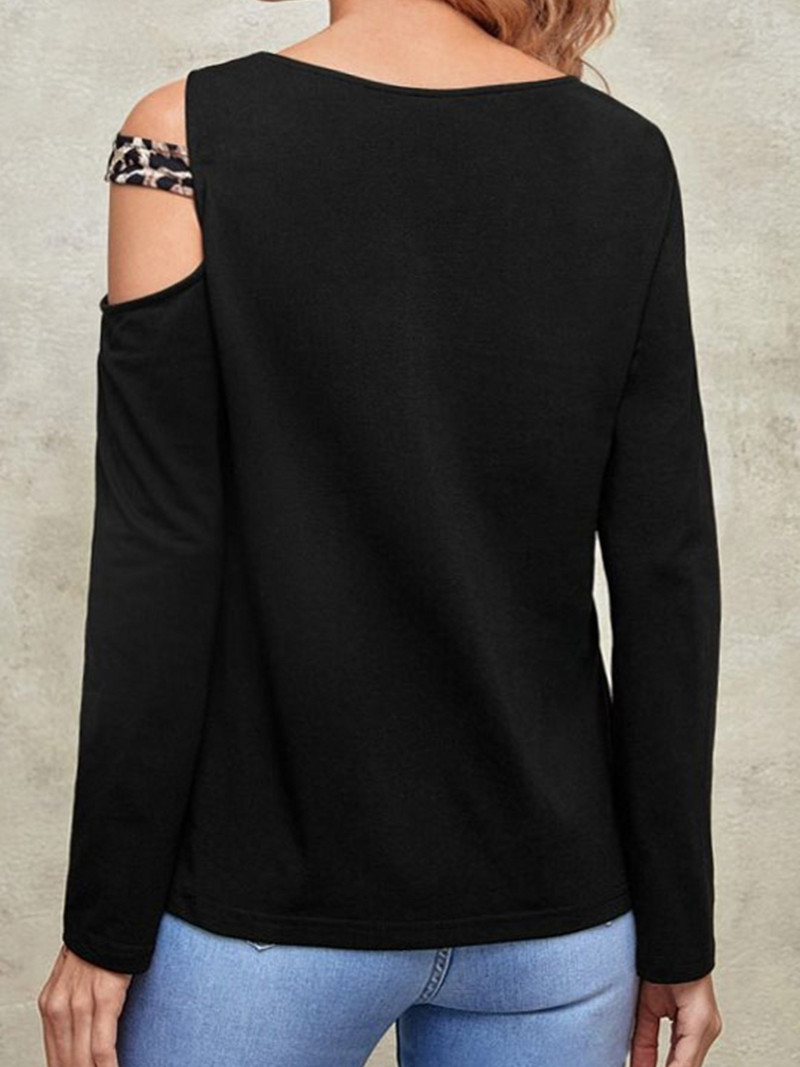 Najpredávanejšie vysoko kvalitné jesenné blúzky s leopardím vzorom a odhalenými ramenami pre ženy z roku 2023, ženské, s dlhým rukávom, ležérne, v štýle OL