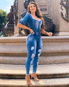 Poderani traper olovka kombinezon Seksi ženske V-izrez Elegantne traperice Ležerne kombinezone za zabave Kombinezone