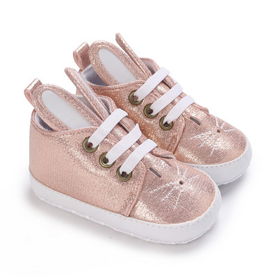Rozā apavi mazuļiem Princeses modes kedas zīdaiņiem, mīksta zole, neslīdoši pirmie staigulīši, 0–1 gadus veci mazuļi