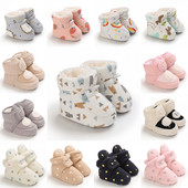 2022 Winter Snow Baby Boots Πολλαπλά χρώματα Μπάλες ζεστού χνούδι Εσωτερική κολλοειδής σόλα σωματιδίων Βρεφικά παπούτσια για νεογέννητα νήπια