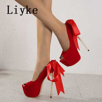 Liyke Секси Парти Нощен клуб Pole Dance Екстремни високи токчета Дамски обувки с високи пръсти Сватбени обувки за стриптийз Помпи на платформа