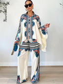 Bluza s reverima Kompleti hlača Ženska jesen 2022. Majice dugih šišmiš rukava Labave široke hlače Komplet od 2 komada Žensko ležerno odijelo