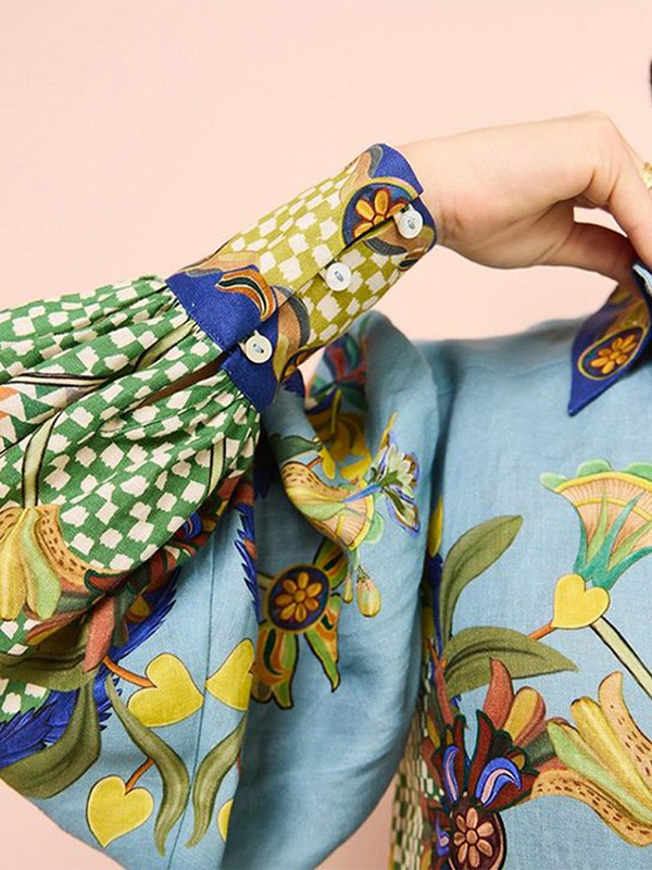 Dámske ležérne nohavice s potlačou, módny oblek s dlhým rukávom a golierom, široké nohavice so šnurovaním, dámska súprava 2023