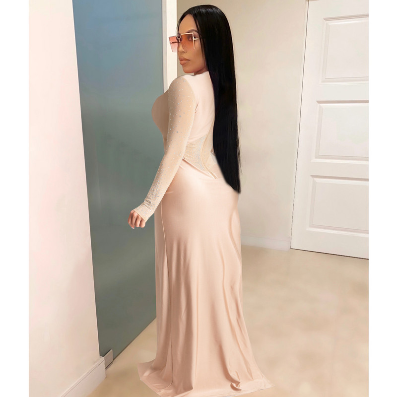 Sexy dámsky overal s kamienkami a výstrihom do V, lesklý sieťovaný overal s kvetinovým vzorom