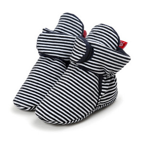 Dječje cipele za novorođenčad, dječake, djevojčice Pruge na pruge, prve čizme za hodanje, pamučne udobne mekane tople čizme za dojenčad protiv klizanja