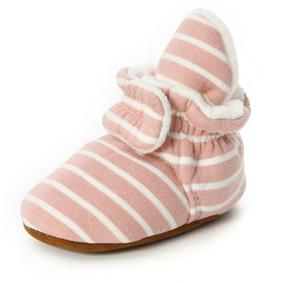 Dječje cipele za novorođenčad, dječake, djevojčice Pruge na pruge, prve čizme za hodanje, pamučne udobne mekane tople čizme za dojenčad protiv klizanja