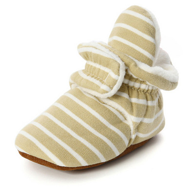Dječje cipele za novorođenčad, dječake, djevojčice Pruge na pruge, prve čizme za hodanje, pamučne udobne mekane tople čizme za dojenčad protiv klizanja