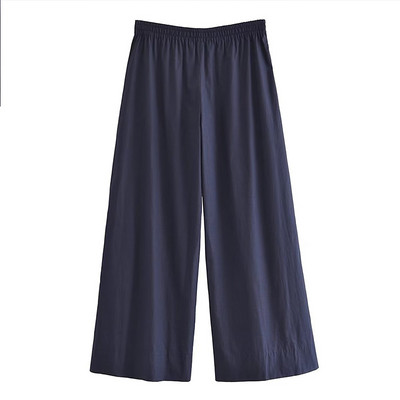 High Street mašna Nepravilna jednobojna kompleta od 2 komada, modna ženska košulja dugih rukava s ovratnikom na dolje, nove ženske duge hlače 2023.