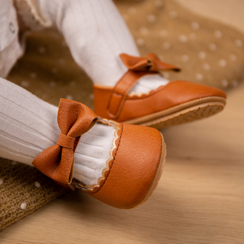 KIDSUN cipele za bebe princeze, vrtne cipele za dojenčad Svestrane neklizajuće gumene, mekane potplate, ravni PU, First Walker, novorođenčad u dvorskom stilu