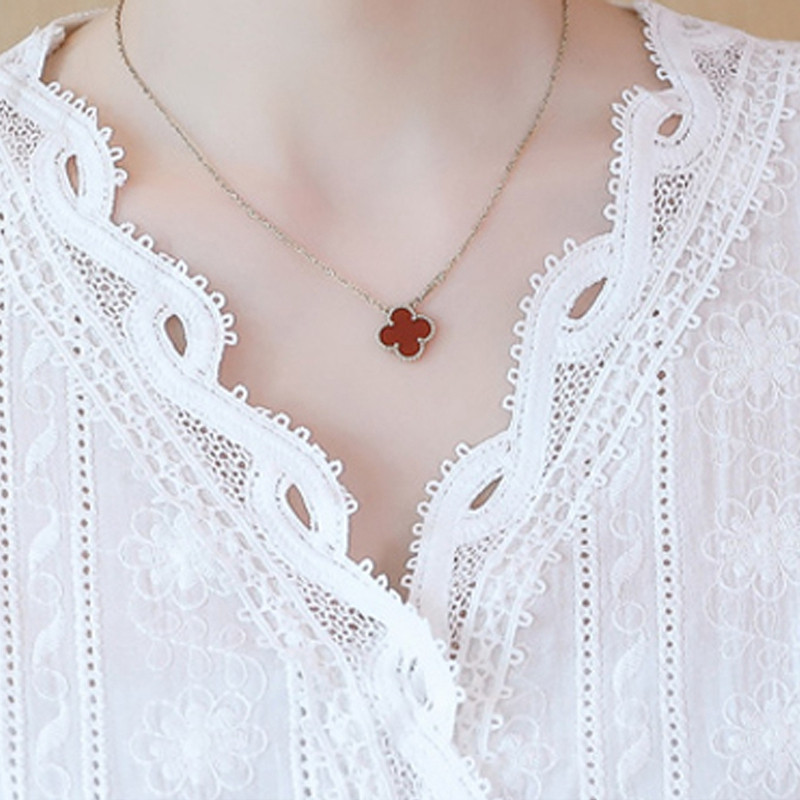 2019 Nový príchod Dámske topy Letná čipkovaná blúzka Dámska kórejská móda s výstrihom do V s krátkym rukávom Femme Veľká veľkosť Blusas Mujer