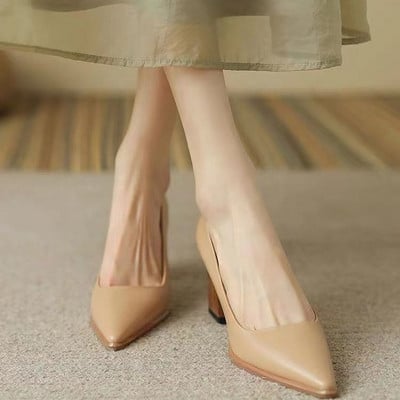 Γυναικεία καλοκαιρινά παπούτσια Pumps Επίσημα Γυναικεία Παπούτσια 2023 Γραφείο με μυτερά δάχτυλα Μαύρα μοκασίνια σε ψηλοτάκουνα τακούνια Ποιοτική τάση