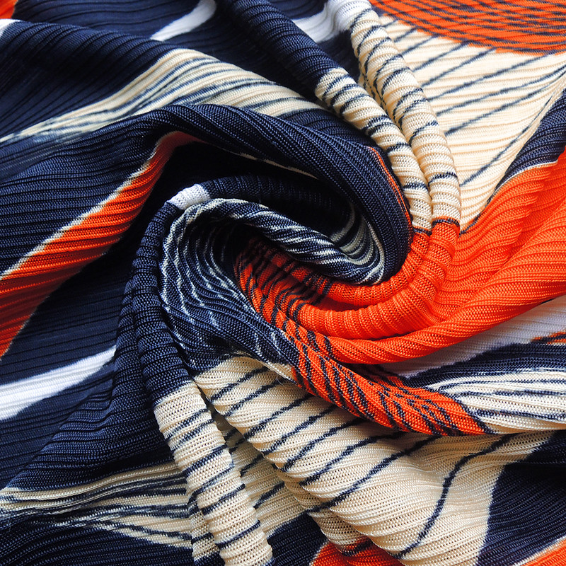 YTL Majica s printom na pruge Ženska elegantna boemska narančasta ženska majica s okruglim izrezom s tri četvrtine rukava Široke majice Ležerna majica H105