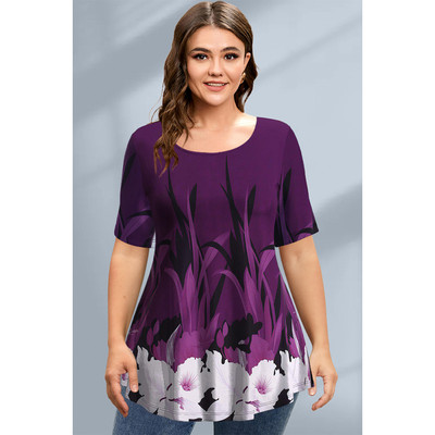 Nove ženske majice kratkih rukava Proljetna odjeća Puloveri s O-izrezom s cvjetnim motivima Majice kratkih rukava Ulična odjeća Prevelika odjeća Žene 2023.