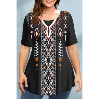 Nove ženske majice kratkih rukava Proljetna odjeća Puloveri s O-izrezom s cvjetnim motivima Majice kratkih rukava Ulična odjeća Prevelika odjeća Žene 2023.