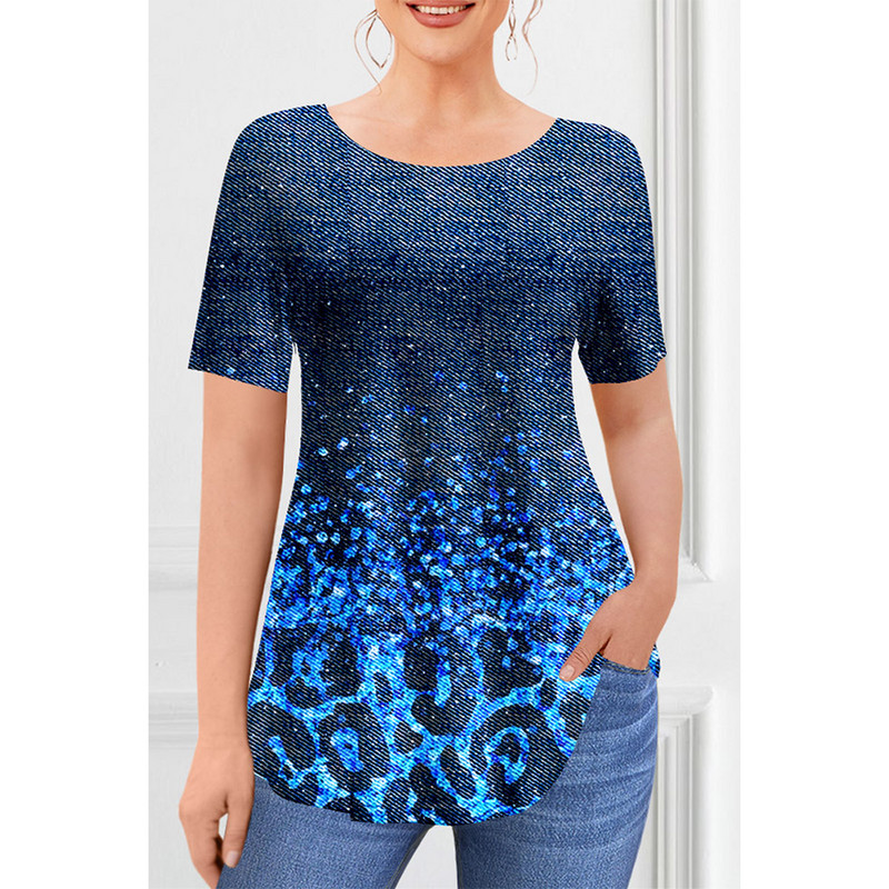 Nove ženske majice kratkih rukava Proljetna odjeća Puloveri s O-izrezom s cvjetnim motivima Majice kratkih rukava Ulična odjeća Prevelika odjeća Žene 2023.