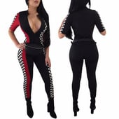 Σέξι γυναίκες με λαιμόκοψη V με κοντό μανίκι Bodycon καρό φόρμα Κομψή, casual αγωνιστική φόρμα