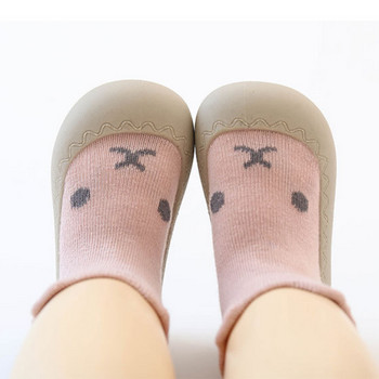 Бебешки чорапи Обувки Бебешки сладки анимационни момчета момичешки обувки Мека гумена подметка Детски подови маратонки BeBe Буйки Toddler Girls First Walker
