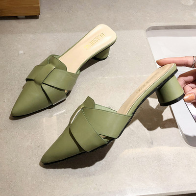 Ženske cipele Pumparice Špice Debele pete Proljetne ženske niske natikače Ležerne 2023. Velika gladijatorska peta Zapatos Mujer