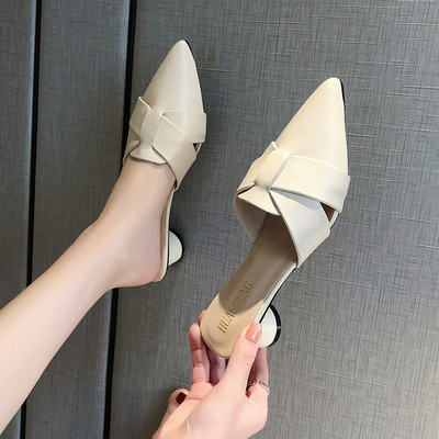 Ženske cipele Pumparice Špice Debele pete Proljetne ženske niske natikače Ležerne 2023. Velika gladijatorska peta Zapatos Mujer