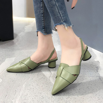 Ženske cipele Pumparice Špice Debele pete Proljetne ženske niske natikače Ležerne 2023. Velika gladijatorska peta Zapatos Mujer