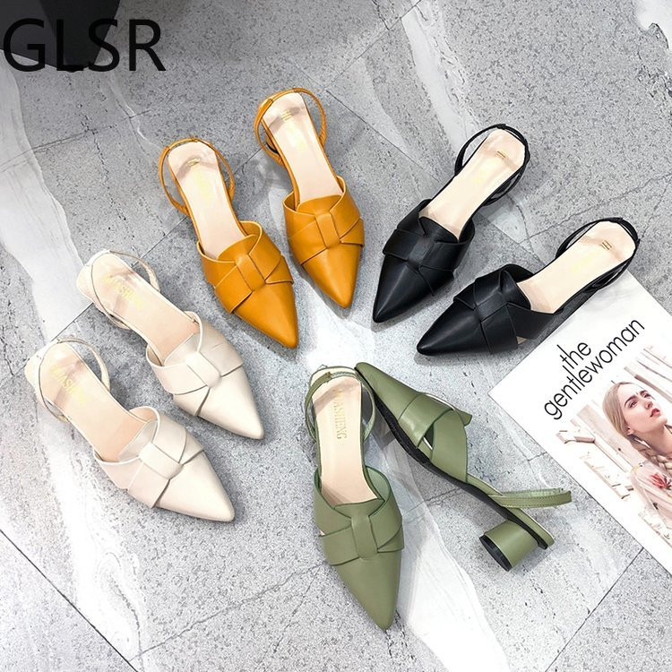 Ženske cipele Pumparice Špice Debele pete Proljetne ženske niske natikače Ležerne 2023. Velika gladijatorska peta Zapatos Mujer