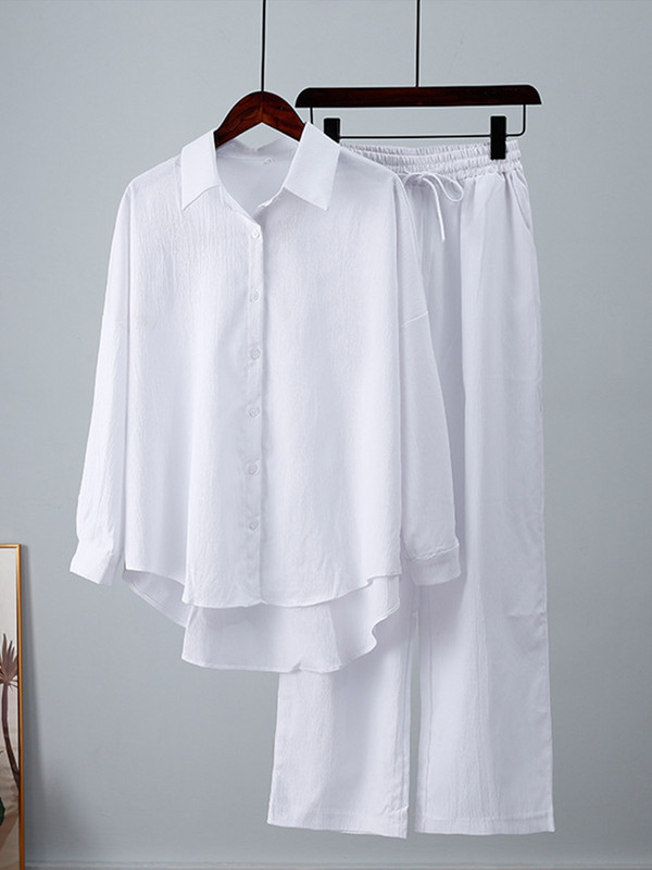 Set din două piese pentru femei, top și pantaloni, pantaloni largi și bluze, ocazional, pentru femei, ținute de toamnă 2023, haine