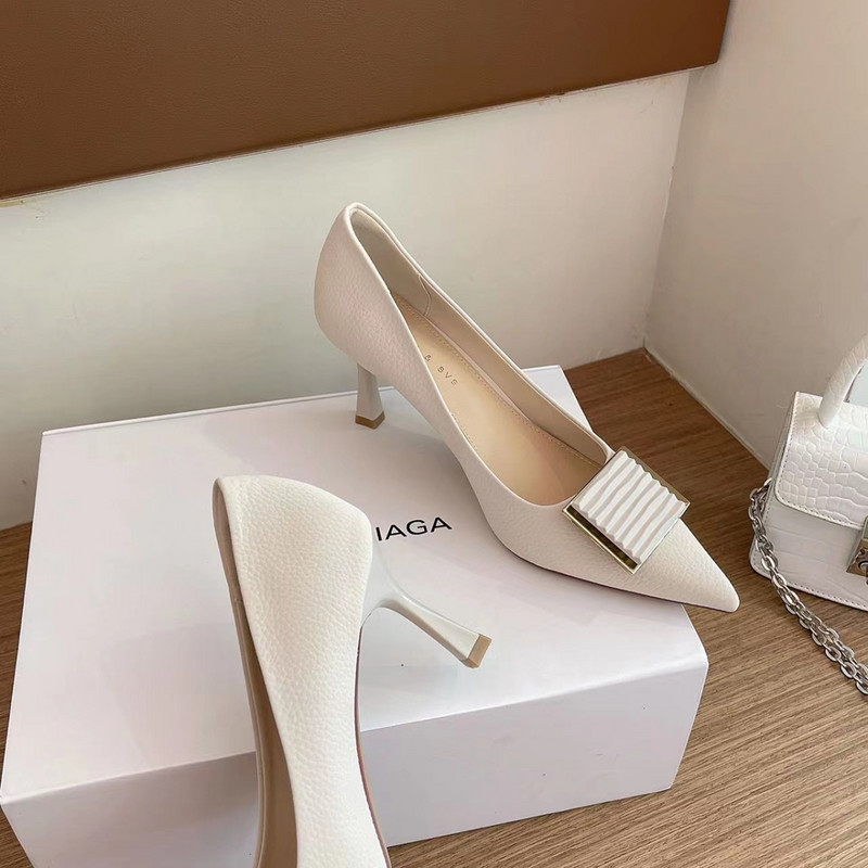 Ženske cipele za 2023. Uredske visoke pete Ženska ljetna obuća sa šiljastim vrhovima Svečane crne cipele na petu Moderne originalne oznake AE